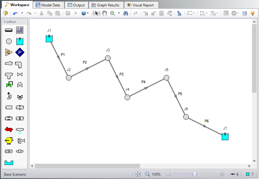 The Workspace for the GSC Model Calibration Using Pipe Variables example.